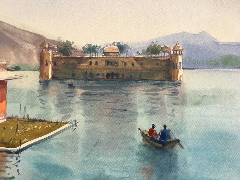 Original Illustration Beach Painting by Andrii Kovalyk 