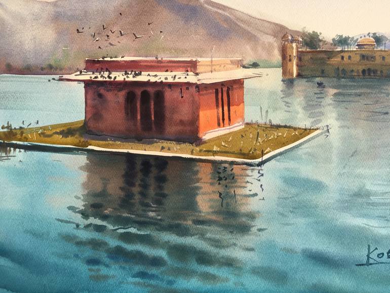 Original Illustration Beach Painting by Andrii Kovalyk 