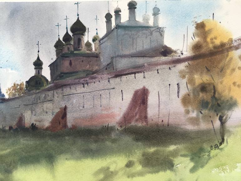 Original Art Deco Architecture Painting by Andrii Kovalyk 