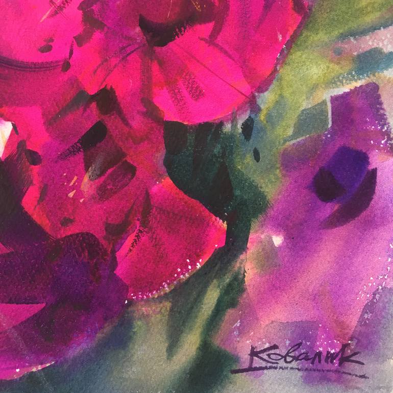 Original Expressionism Botanic Painting by Andrii Kovalyk 