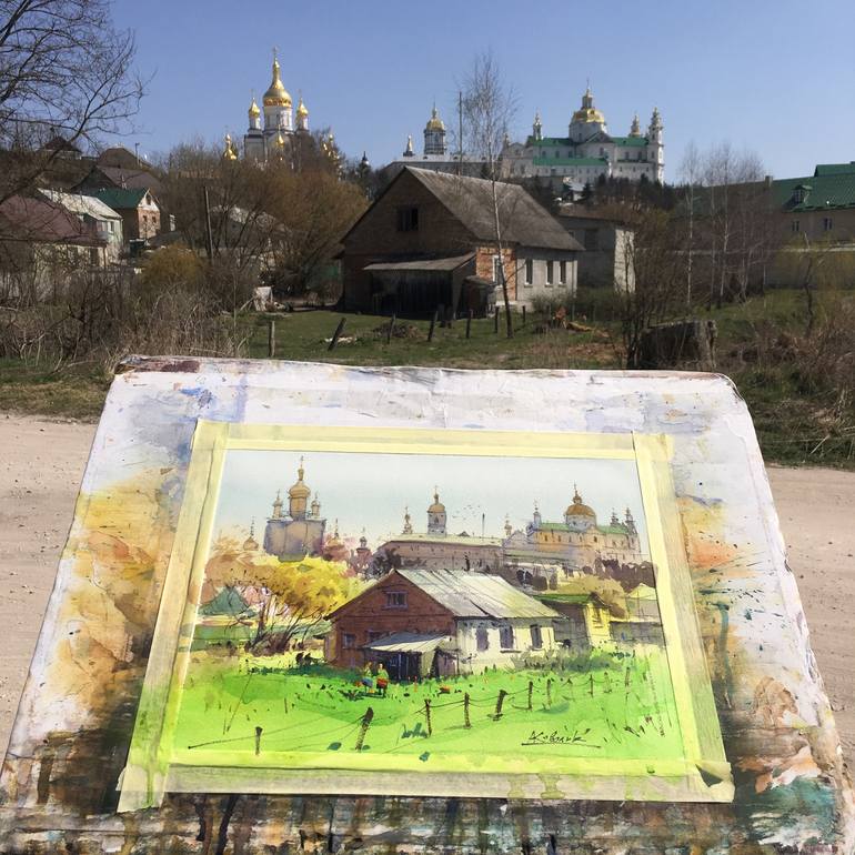 Original Documentary Cities Painting by Andrii Kovalyk 