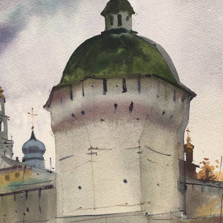 Original Illustration Architecture Painting by Andrii Kovalyk 