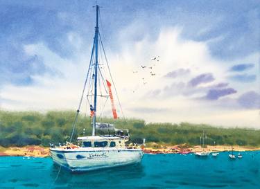 Print of Yacht Paintings by Andrii Kovalyk