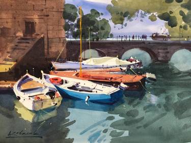 Print of Boat Paintings by Andrii Kovalyk