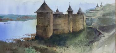 Khotyn fortress. View of the Dnister river thumb
