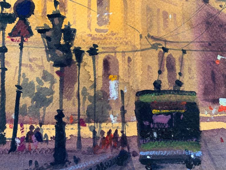 Original Expressionism Cities Painting by Andrii Kovalyk 