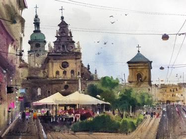 Print of Fine Art Cities Paintings by Andrii Kovalyk