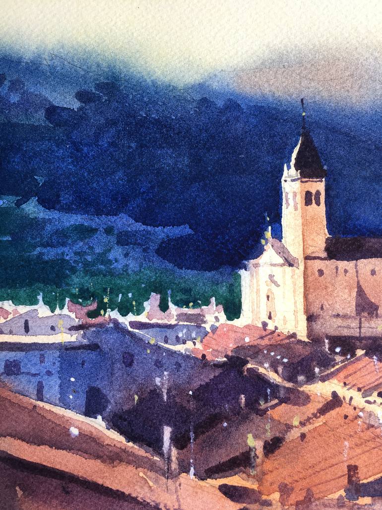 Original Expressionism Architecture Painting by Andrii Kovalyk 