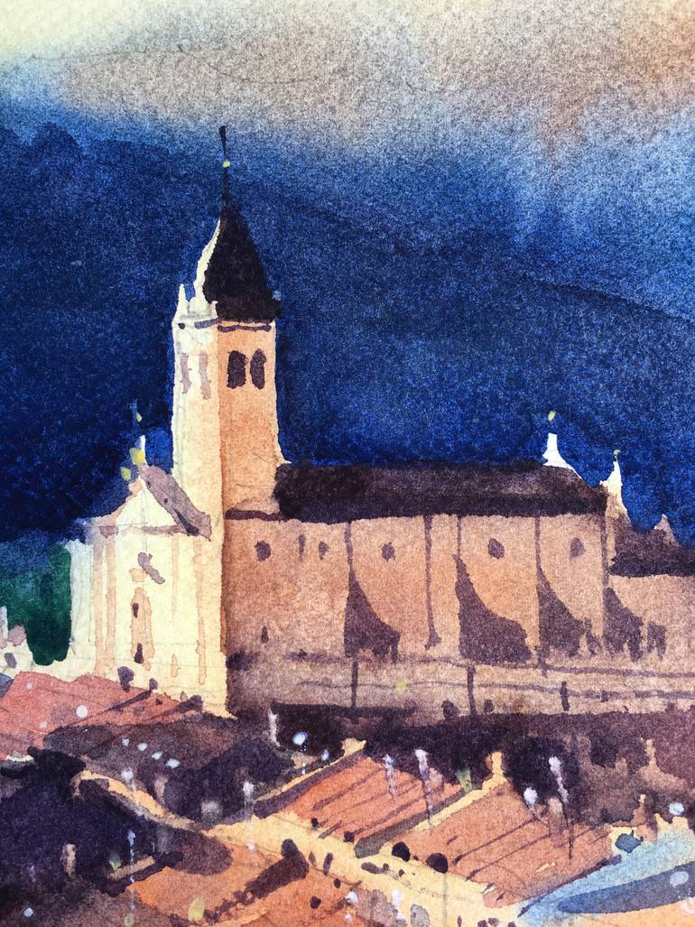 Original Expressionism Architecture Painting by Andrii Kovalyk 