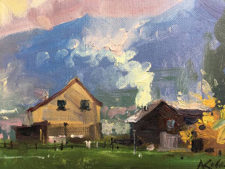 Original Illustration Landscape Painting by Andrii Kovalyk 