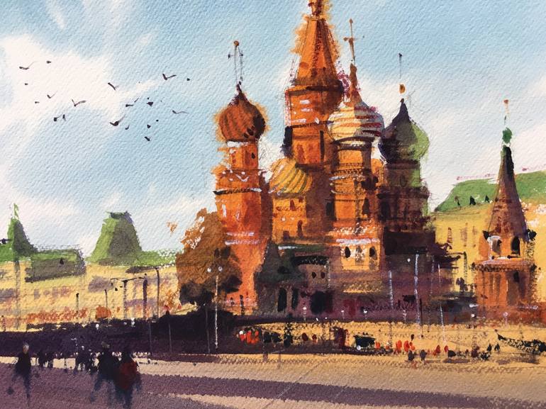Original Fine Art Cities Painting by Andrii Kovalyk 