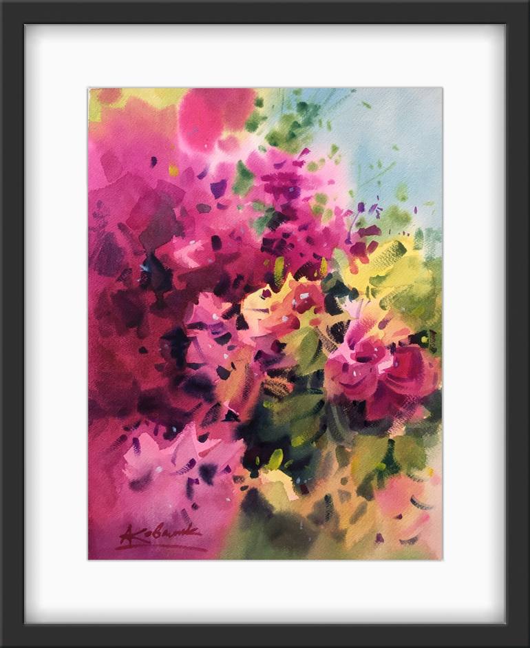 Original Expressionism Botanic Painting by Andrii Kovalyk 