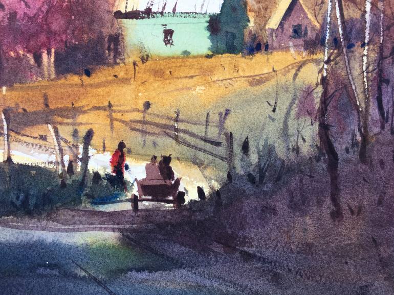 Original Folk Landscape Painting by Andrii Kovalyk 