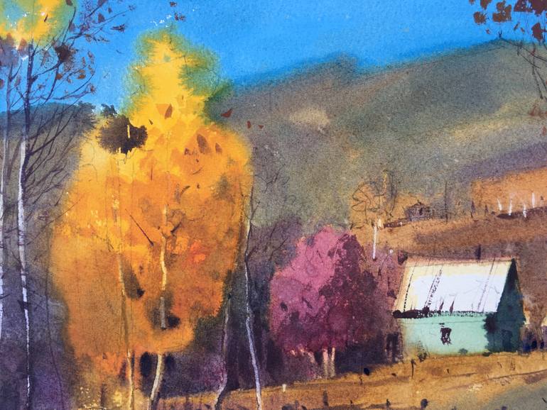 Original Folk Landscape Painting by Andrii Kovalyk 