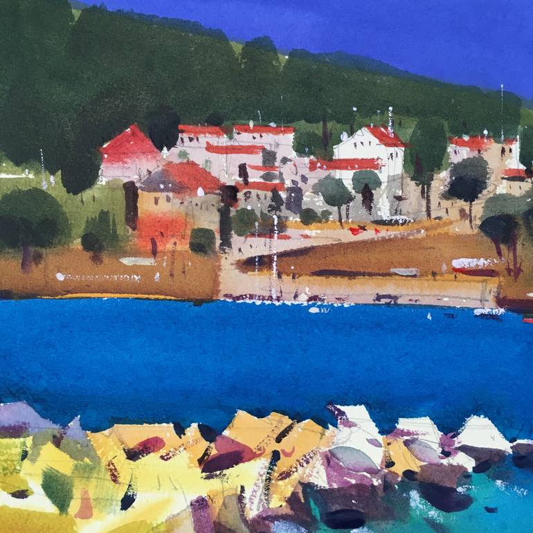 Original Impressionism Seascape Painting by Andrii Kovalyk 