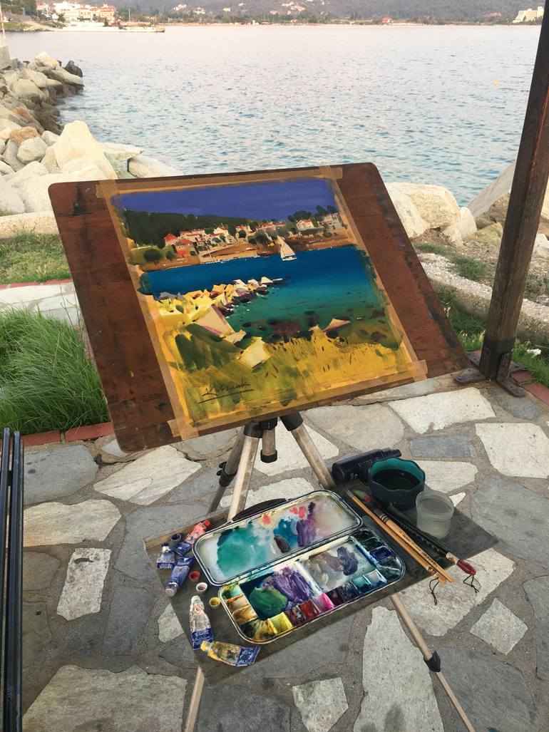 Original Impressionism Seascape Painting by Andrii Kovalyk 