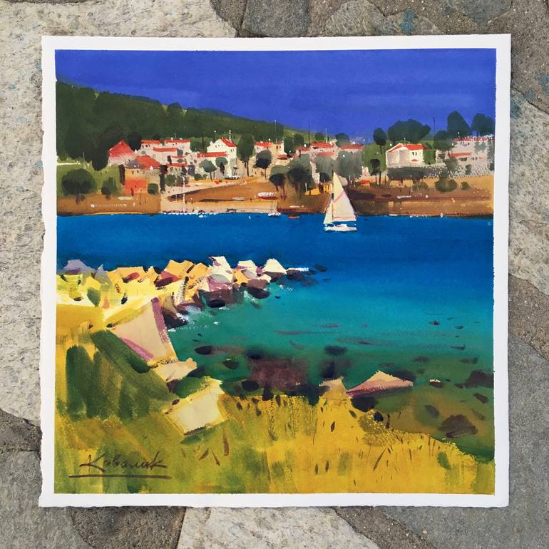 Original Impressionism Seascape Painting by Andrii Kovalyk 
