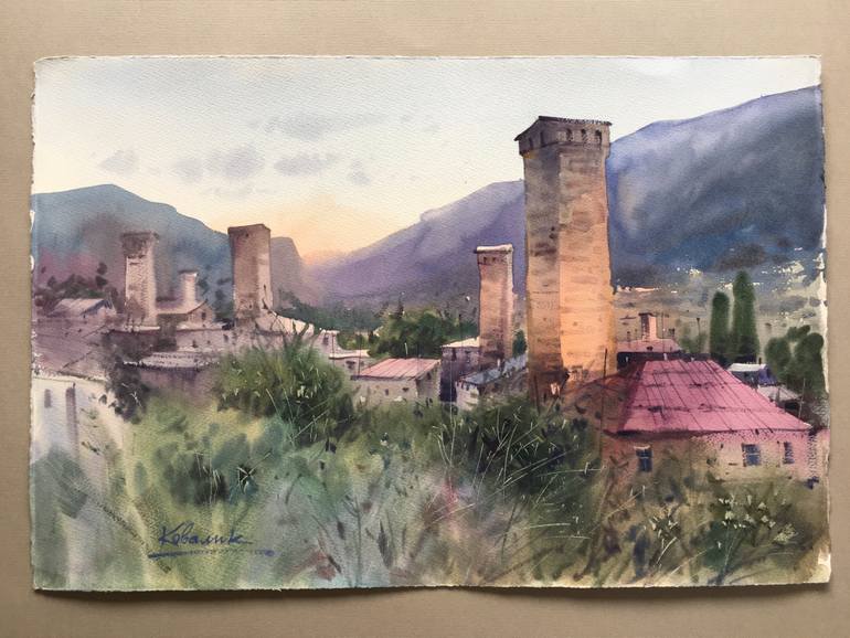 Original Impressionism Landscape Painting by Andrii Kovalyk 