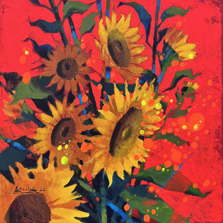 Print of Contemporary Floral Paintings by Andrii Kovalyk 