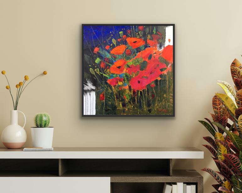 Original Expressionism Floral Painting by Andrii Kovalyk 