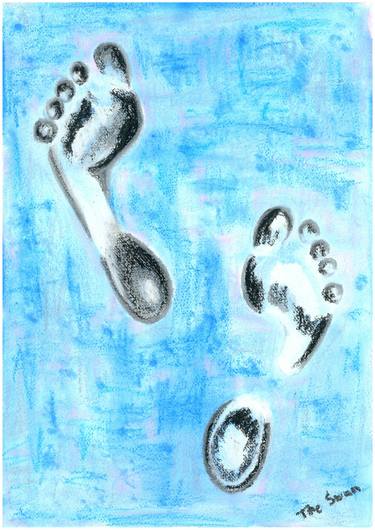 SIZE 35, watercolor on paper, original painting thumb