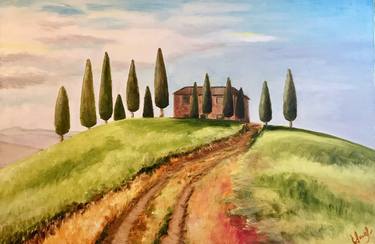 TOSCANA, ITALY, oil painting on canvas (original), 2019 thumb