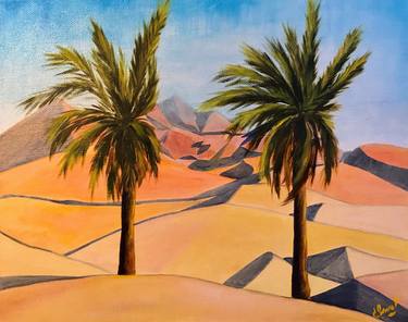 DUNES oil painting, landscape, POPART, Rub AL Khali Desert UAE thumb