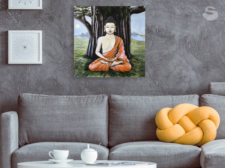 Original Art Deco Landscape Painting by Svetlana Shavrina