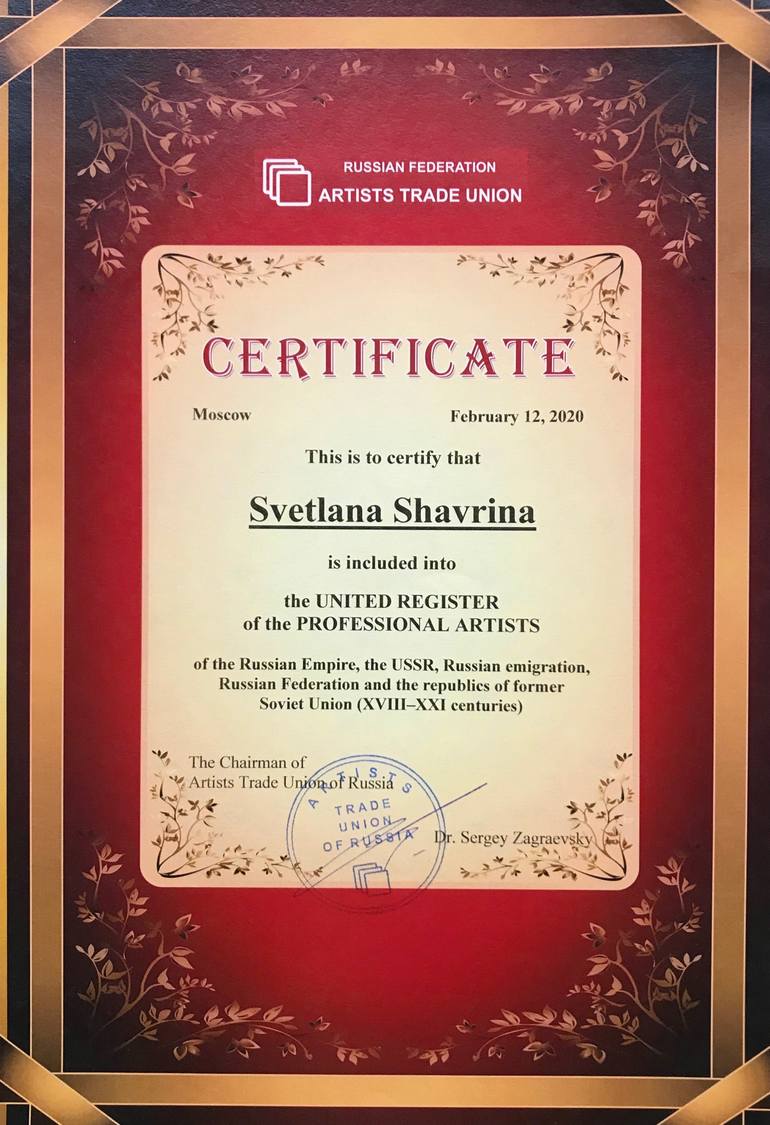 Original Art Deco Landscape Painting by Svetlana Shavrina