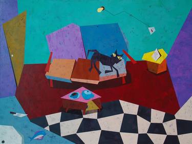 Print of Cubism Interiors Paintings by Indrajeet Chandrachud
