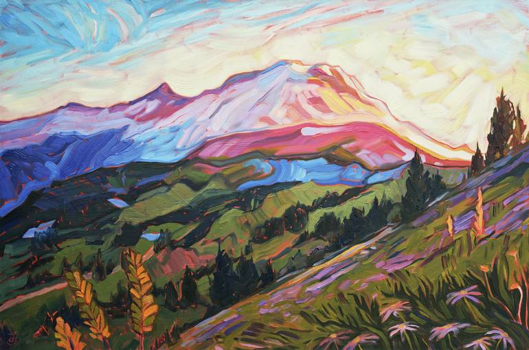 High Mountain Summer Painting by Jessica Johnson | Saatchi Art