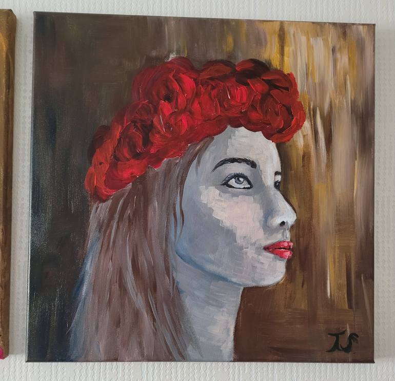 Original Abstract Portrait Painting by Julia Sowa