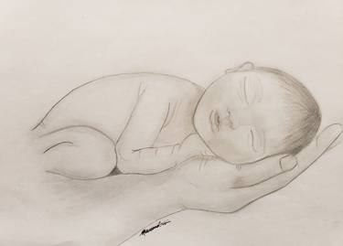 newborn baby drawings in pencil