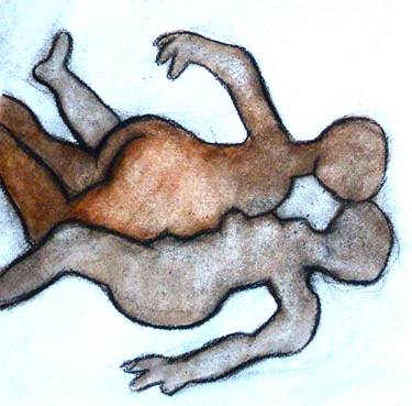 Original Street Art Nude Drawings by Johannes Van Uden