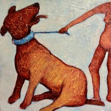 Original Figurative Dogs Paintings by Johannes Van Uden