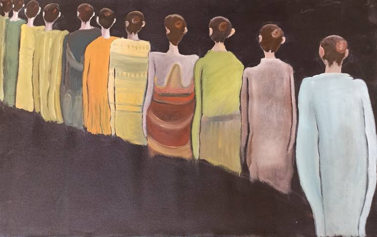 Original People Painting by Marja Boer