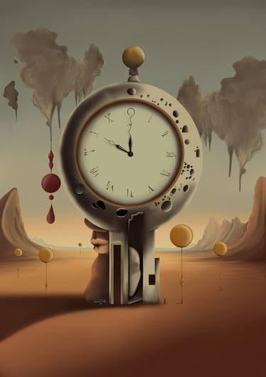 Original Abstract Time Digital by Lara J Trad