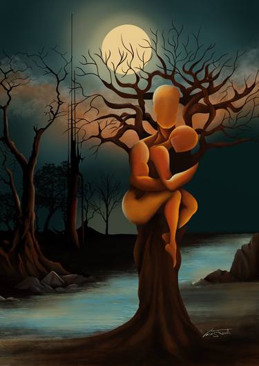 Original Contemporary Love Digital by Lara J Trad