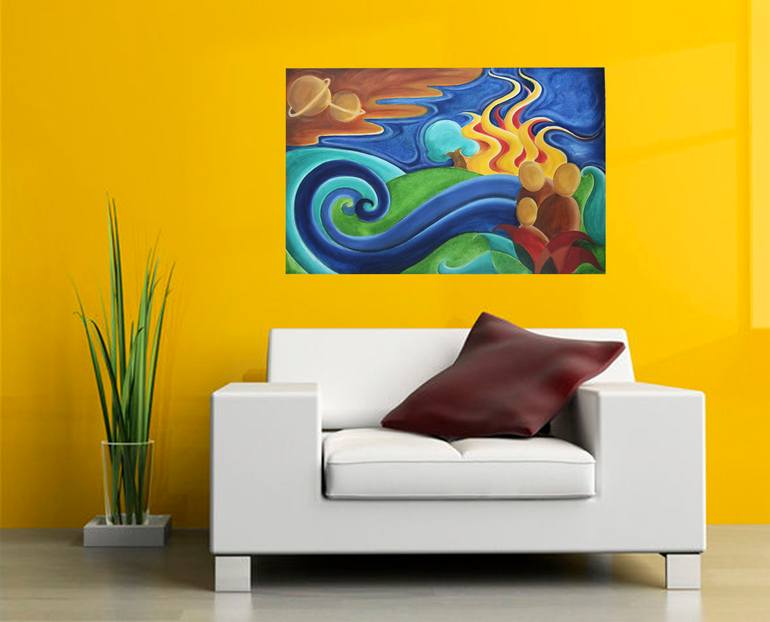 Original Abstract Expressionism Abstract Painting by Praveen Verma