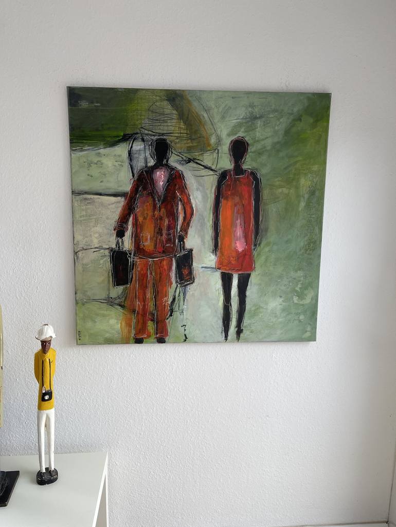 Original Abstract People Painting by Astrid Echle