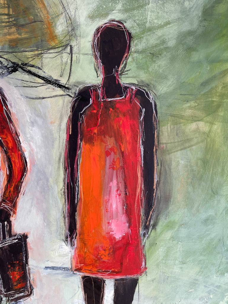 Original Abstract People Painting by Astrid Echle