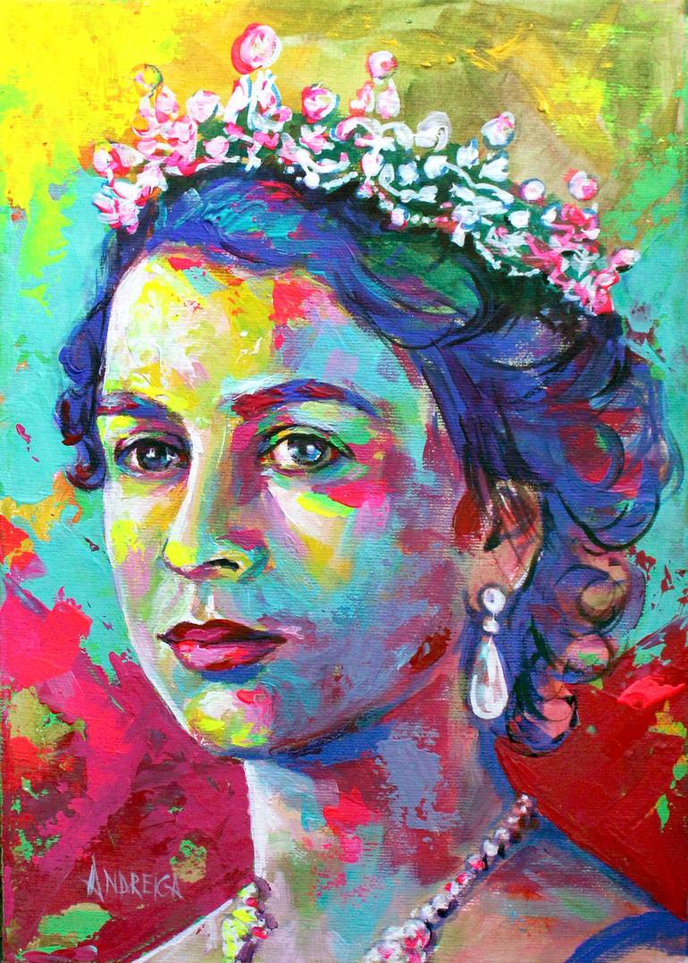 The Queen Elizabeth II Painting by Alexandra Andreica | Saatchi Art