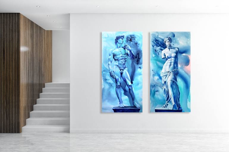 Original Expressionism Classical Mythology Painting by Alexandra Andreica