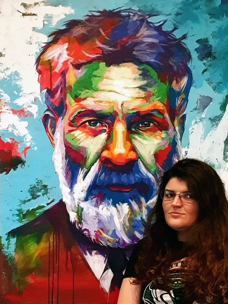 Original Abstract Pop Culture/Celebrity Painting by Alexandra Andreica