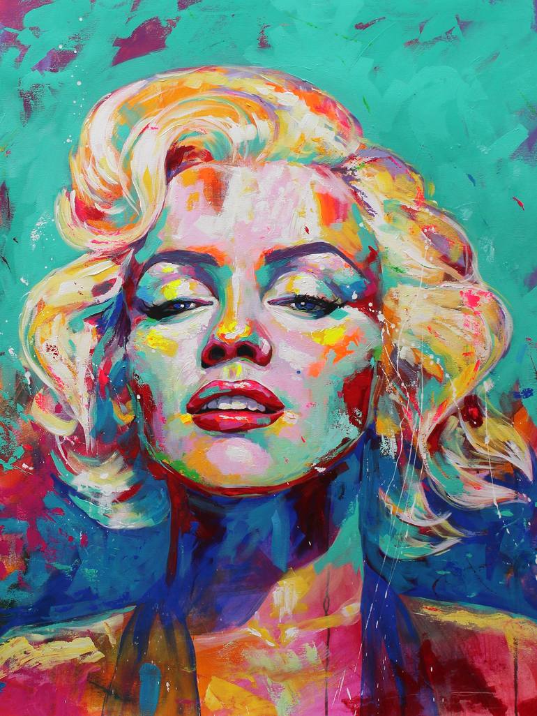 Marilyn Monroe - Spontaneous Realism - Oversized Portrait Painting by ...