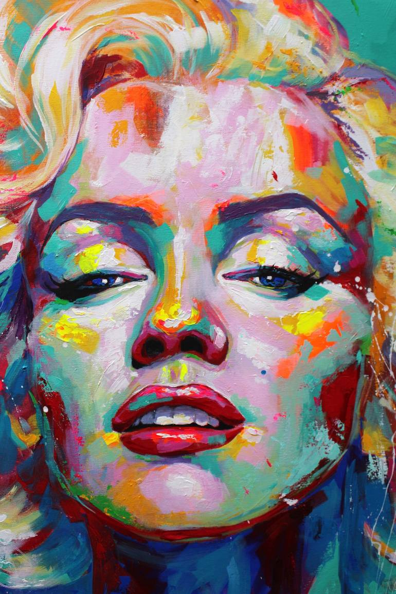 Marilyn Monroe - Spontaneous Realism - Oversized Portrait Painting by ...