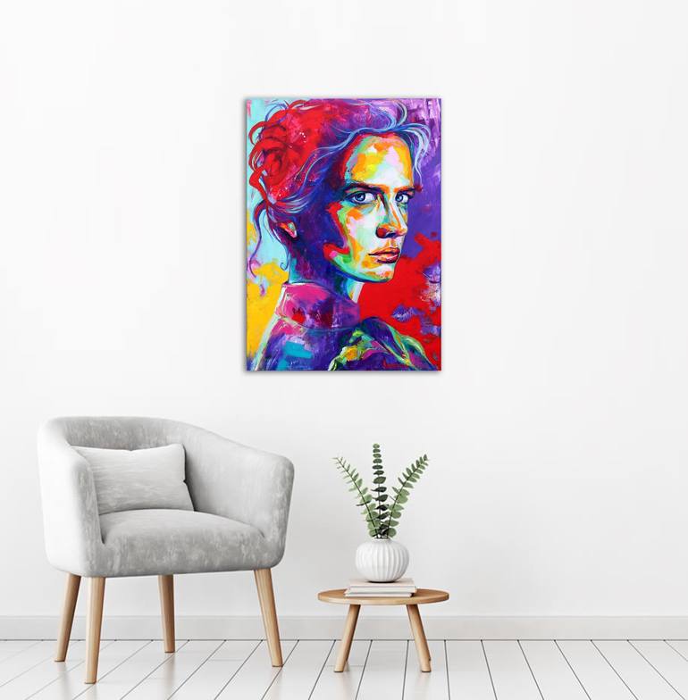 Original Abstract Portrait Painting by Alexandra Andreica