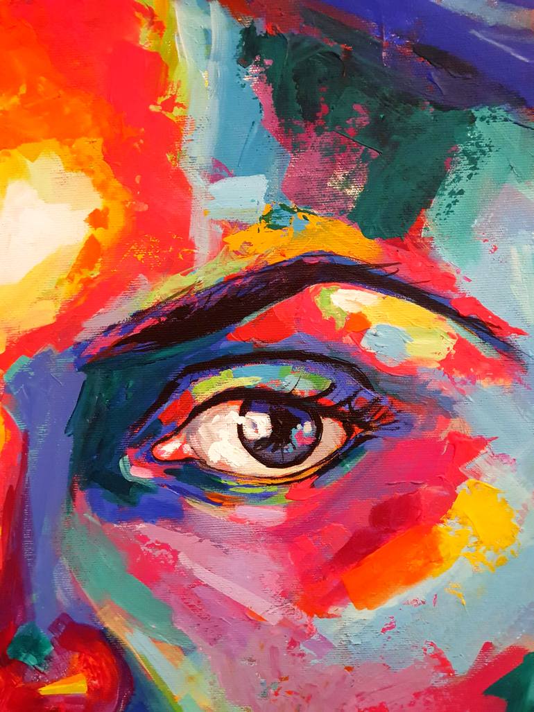 Original Abstract People Painting by Alexandra Andreica