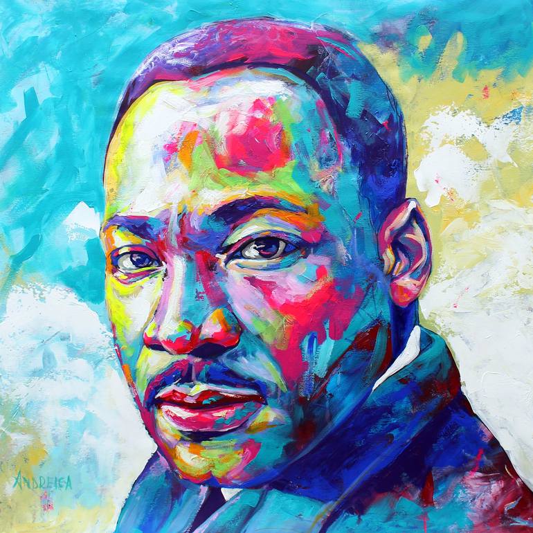 Martin Luther King Jr. - spontaneous realism Painting by Alexandra ...