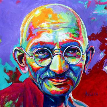 Mahatma Gandhi Painting by Alexandra Andreica | Saatchi Art